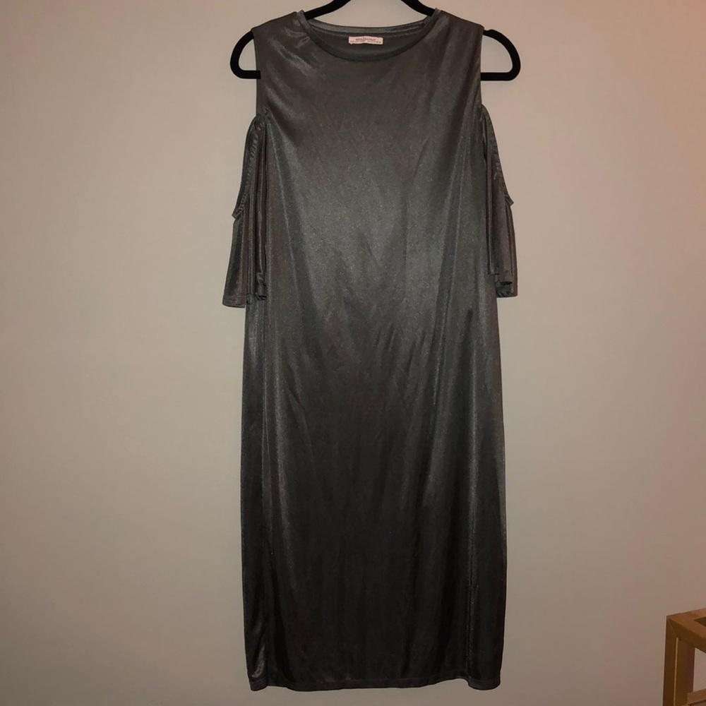 Zara Sheen Cold Shoulder Dress - Picture 3 of 6